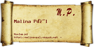 Malina Pál névjegykártya